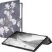 kwmobile étui pour tablette avec support - convient pour Samsung Galaxy Tab S7 Plus / Tab S7 FE - support de tablette en similicuir - design Magnolia taupe / blanc / gris foncé