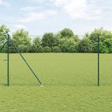 vidaXL Gaashek met grondpennen - 10 x 1,6 m - PVC-Coated Staal - Groen