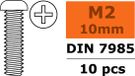 Revtec - Vis à tête plate - M2X10 - Acier galvanisé - 10 pièces