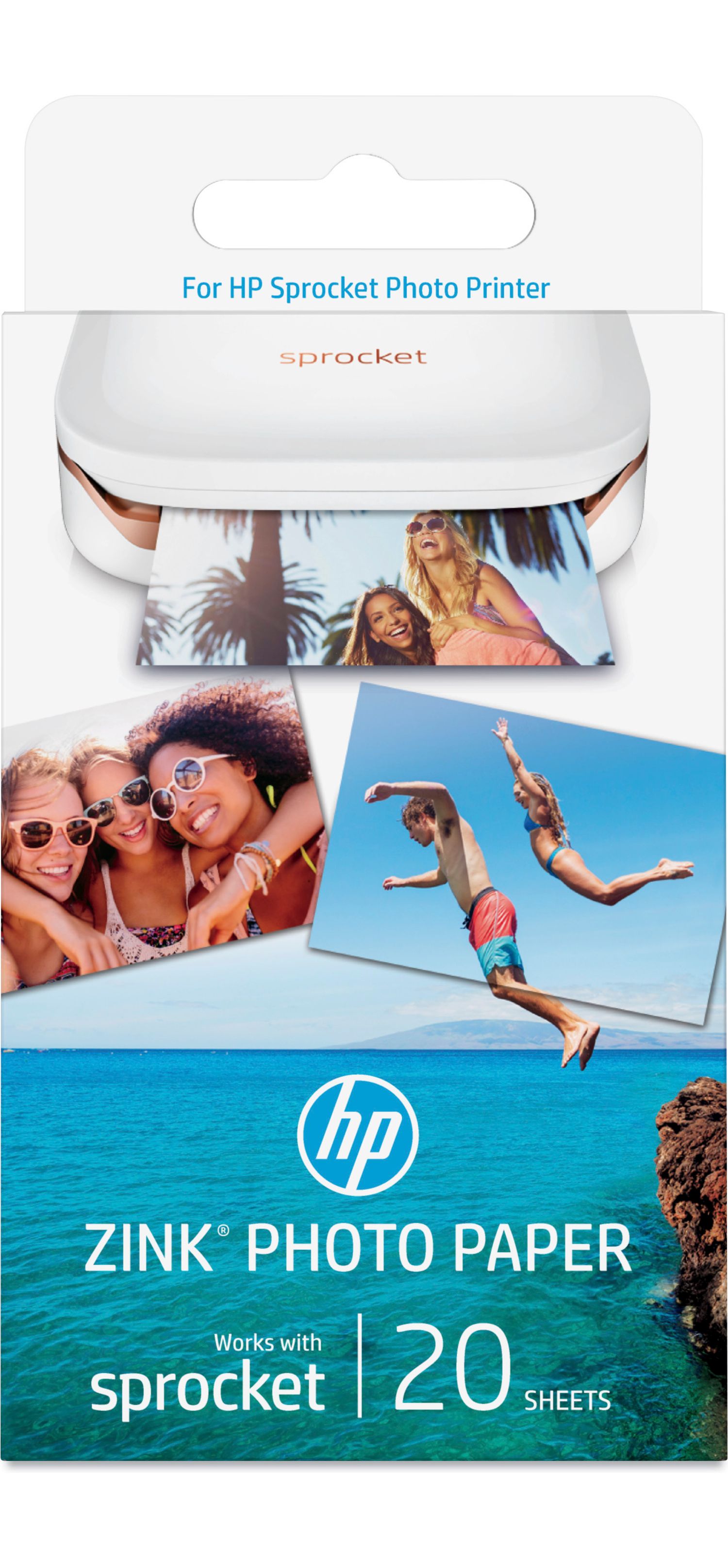 HP ZINK Sticky-backed fotopapier - 20 vel - 2 x 3 inch - Wit