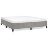 vidaXL Bedframe Lichtgrijs Fluweel 160x200 cm