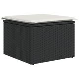 vidaXL 8-delige Loungeset met kussens, polyrattan, zwart