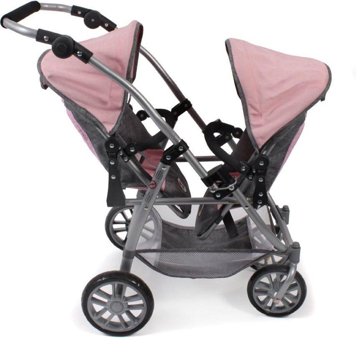 Bayer Chic 2000 Tandem-Buggy Vario - melange grijs-roze