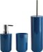 MSV Badkameraccessoire Moods - toiletborstel in houder - beker - zeeppompje - donkerblauw - kunststof