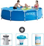 Intex Rond Frame Zwembad - 305 x 76 cm - Blauw - Inclusief Zwembadfilterpomp
