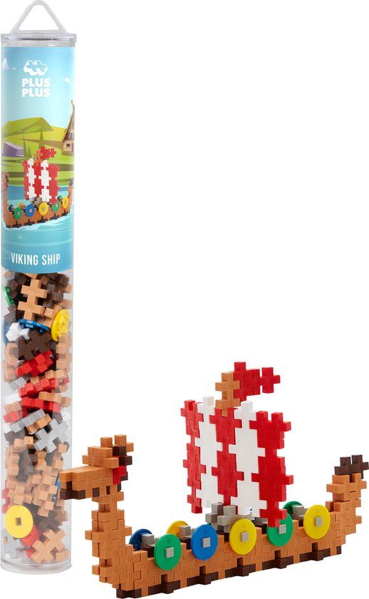 Plus-Plus Tube Viking Ship 100-Piece Building Set