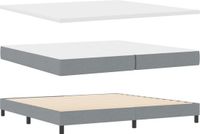 vidaXL Boxspringbed met hoofdeinde Lichtgrijs 200 x 200 cm Stof