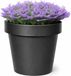 Mega Collections Plantenpot/bloempot - kunststof - zwart - buiten - D16 x H14 cm