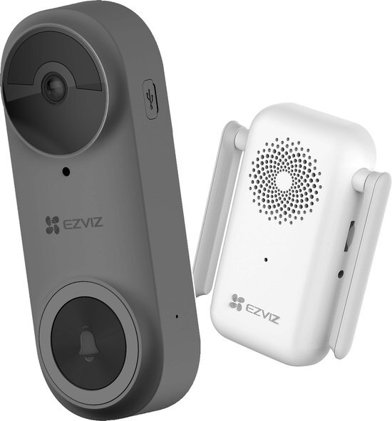 Ezviz DB2 3MP Wifi Video Doorbell + Chime - Grijs