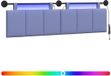 vidaXL Hangend hoofdbord Met LED-verlichting Jeans Blauw Stof