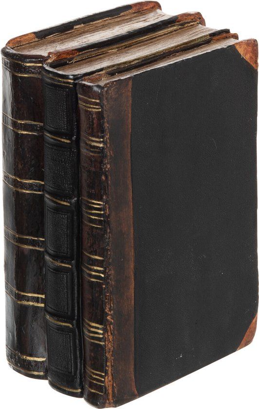 J-Line decoratie Boeken - polyresin - zwart/bruin - small