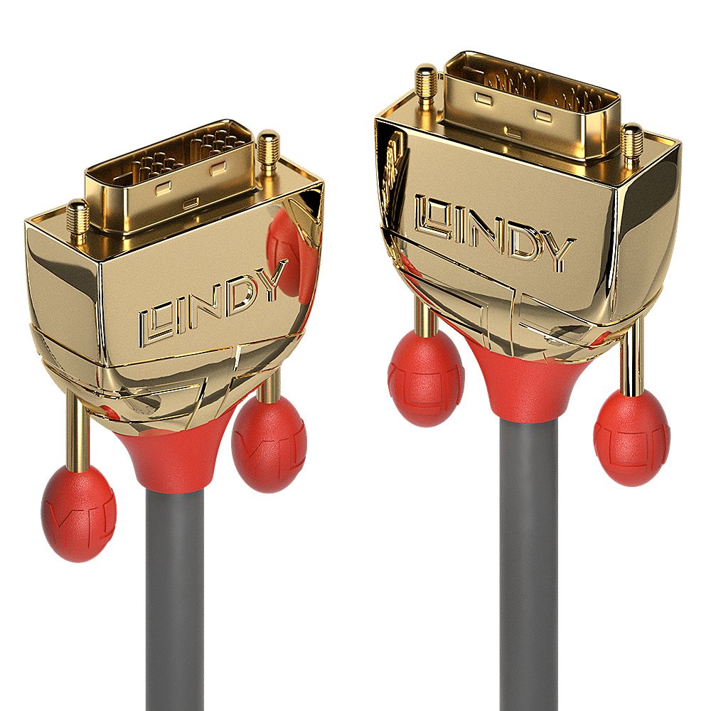 Lindy 36217 DVI-D Kabel - 20m - Goud/Grijs