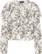 faina Blouse donkerbeige / bruin / zwart / wit