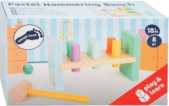 Small Foot - Houten Hamerbank Pastel, 8dlg.