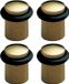 AMIG Deurstopper/deurbuffer - 4x - D20mm - inclusief schroeven - goud