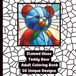Stained Glass Teddy Bear Adult Coloring Book