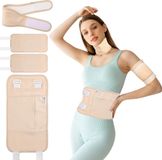 NovaBeau Castor Olie Pack voor Buik, Nek, Benen en Armen – Organisch Katoenen Castor Oil Wrap voor Lever Detox en Reiniging – Hulp bij Constipatie en Gewrichtspijn – Herbruikbaar – Beige