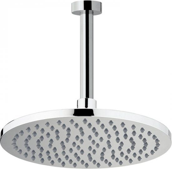 Douchebakkenopmaat.nl Hoofddouche Ø25cm chroom inclusief plafondaansluiting