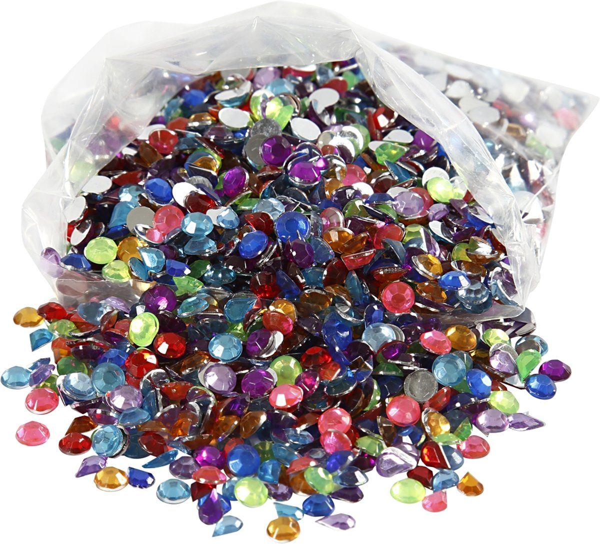 creotime Strasstenen afm 5 mm kleuren assorti 3000 assorti