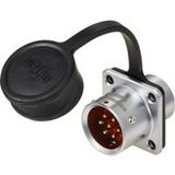Weipu Embase à bride circulaire mâle, droit Ø 12 7 pôles 125 V/AC 5 A IP67 Push-Pull SF1213/P7