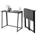 MEUBLE COSY Bureaus, opvouwbare tafel, ruimtebesparende computertafel werktafel, structuur van PVC en metaal, voor thuiskantoor, werkkamer, zwart, 80x41,5x74cm