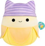 Squishmallows Large Plush 40cm Junie - Yellow Banana W/Purple Striped Cat Beanie