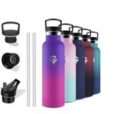 Grsta Thermosfles, 500 ml, BPA-vrij, drinkfles met rietje, lekvrij, kinderfles, houdt 12 uur warm / 24 uur koud, thermos voor school, camping, kantoor, koffie