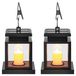 Set de 2 lanternes solaires LED, adaptées pour suspendre, avec effet scintillant, lumière blanc chaud