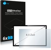 Savvies - Screenprotector voor Touch-Panel PC's met 6.5 inch-scherm [143 mm x 78 mm, 1:2] Folie Beschermfolie transparant 6 Stuks
