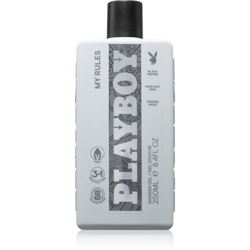 Playboy My Rules 3-in-1 douchegel, 250 ml, 3 stuks