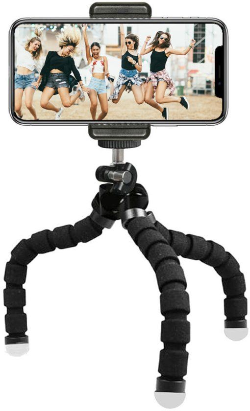 MOJOGEAR Flexibel mini-statief octopus voor smartphone en GoPro - met telefoonhouder - mini tripod