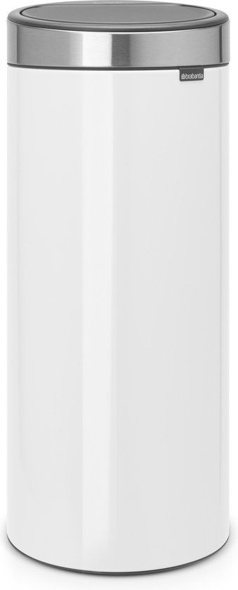 Brabantia Touch Bin Prullenbak - 30 liter - White / Matt Steel Fingerprint Proof deksel