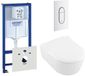 Villeroy & Boch Avento Cuvette avec réservoir encastré et plaque de commande verticale - Blanc