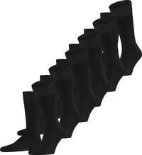 FALKE Happy 6-Pack katoen multipack sokken heren zwart - Maat 43-46