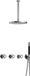 Hotbath Cobber - CW7067 - Inbouw Regendoucheset - Chroom - 2 Stopkranen - Thermostatisch - Plafondbuis 30 cm - Hoofddouche 300 mm - Ronde Handdouche