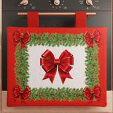 PETTI Artigiani Italiani - Kerst ovenafdekking, kerstkeuken ovenhoes 40 x 50 cm, rode strik ovenafdekking, 100% Made in Itay
