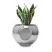 MagPot Magnetische plantenpot, unieke raamplanter voor kruiden, vetplanten, groen voor binnen en buiten, zelfklevende magneetbevestiging, drainagegaten, afneembaar reservoir - zilver