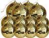 Othmar Decorations Bv Grande boule à facettes boules de Noël - 12x pièces - or - 6 et 8 cm - plastique