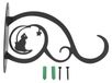 Crochet mural en fer noir pour plantes et décorations