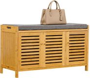 Merkloos Relaxdays Schoenenbank - 50x90x35 cm - 3 vakken - Bamboe