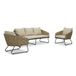 BUITEN living Flora Flora stoel-bank loungeset 5 personen | touw + aluminium | Sahara Dust | 3-delig