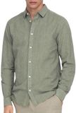 ONLY & SONS ONSCAIDEN LIFE LS SOLID LINEN SHIRT NOOS - Heren Overhemd - Maat XXL - Swamp