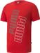 Puma T-shirt à manches courtes Power Logo Rouge M Homme
