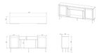 Cama Meble Juta EF Chest of Drawers Electric Fireplace 202x39,5x85 Zwart Linol Calabrië