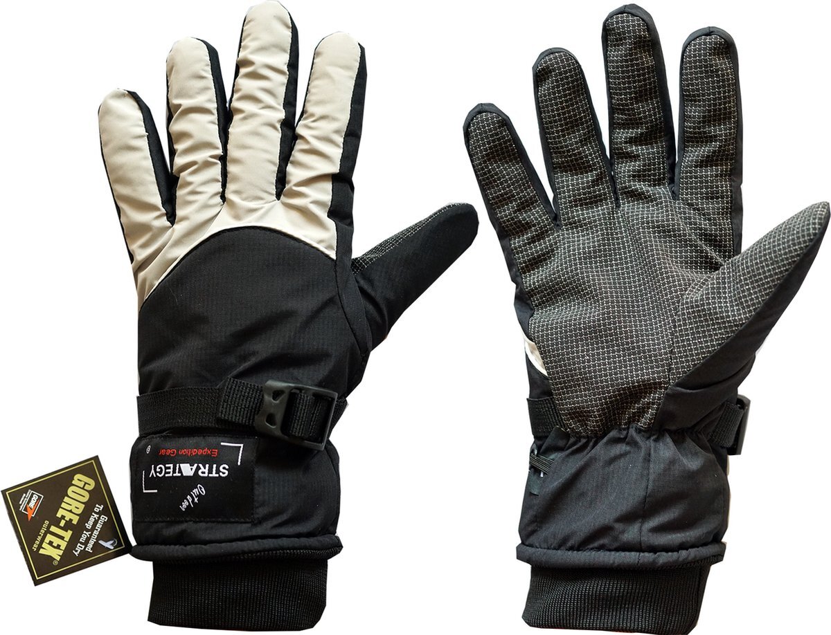 Outdoor Strategy GORE-TEX® fiets wandel motor Handschoen inclusief liners warm en 100% waterdicht grijs/zwart Maat XL