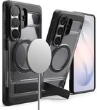 Ringke UX Magnetic - Hoesje Geschikt voor Samsung Galaxy S26 Ultra - Compatibel met MagSafe / Qi2 - Rugged Back Cover met Standaard - Transparant Zwart