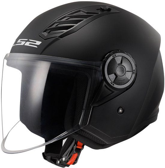LS2 OF616 Airflow II Solid Mat Zwart Jethelm