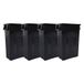 United Solutions Highboy Afvalcontainer Ruimtebesparend slank profiel en eenvoudige verwijdering van vuilniszakken voor binnen of buiten, 4-pack, zwart, 4 stuks