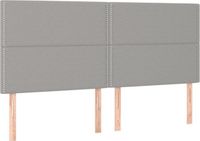 vidaXL Hoofdbord lichtgrijs stof 180x5x118/128 cm
