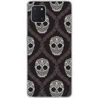 Samsung Galaxy Note 10 Lite floral skull bedrukt siliconen hoesje